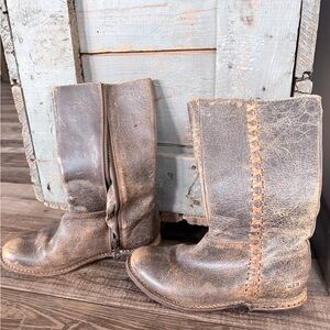 Bed Stu Brown Leather Combat Boots